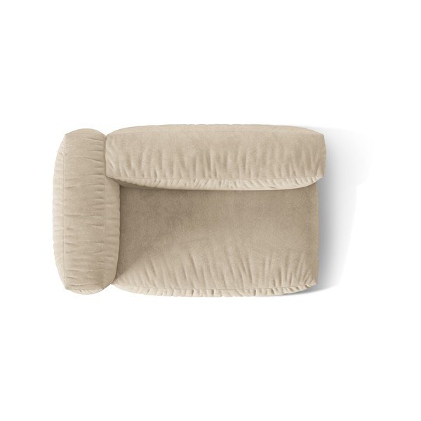 Bež žameten modul za sedežno garnituro (levi kot) Martina – Micadoni -image-3