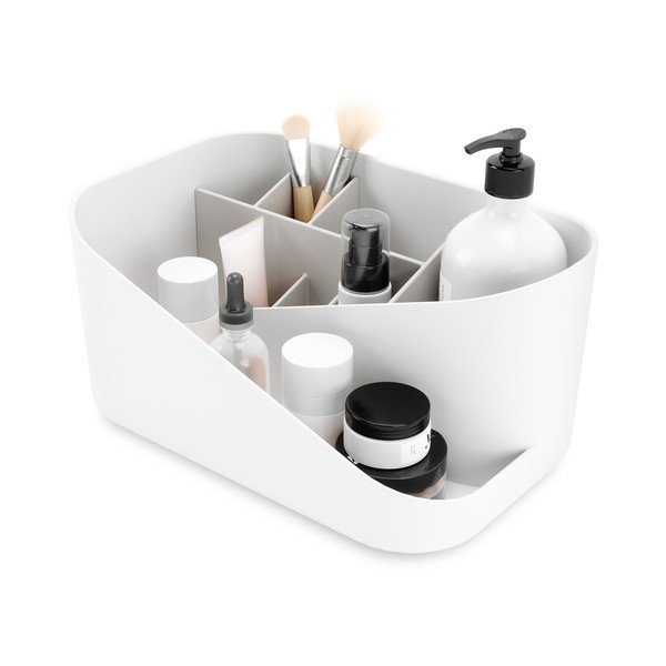 Bel plastičen kopalniški organizator za kozmetiko Glam – Umbra