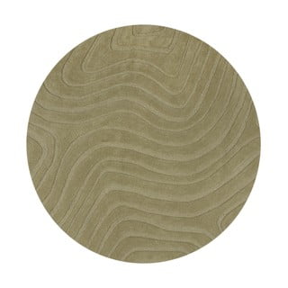 Kaki zelena ročno tkana volnena okrogla preproga ø 160 cm Mesmerise Sage – Flair Rugs