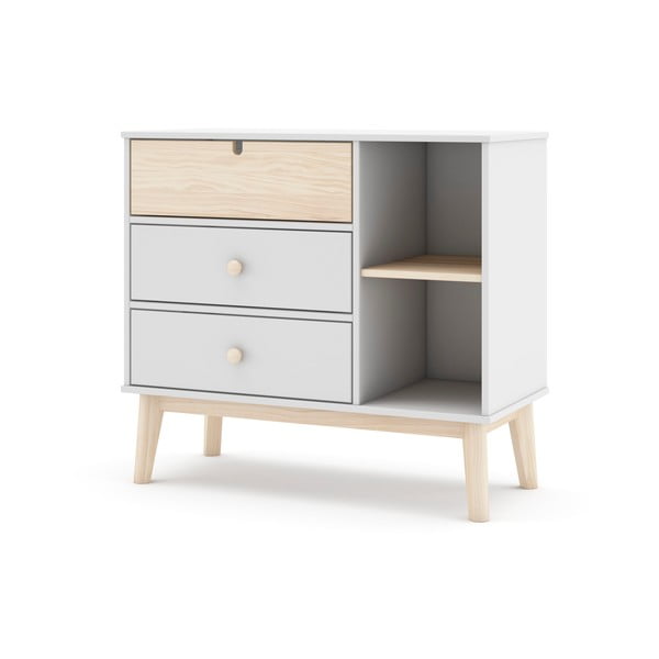 Bela nizka otroška komoda 90x40 cm Estefania – Marckeric-image-4