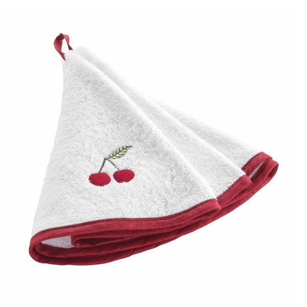 Rdeče-bela frotirna bombažna brisača 60 cm Cerisette – douceur d'intérieur