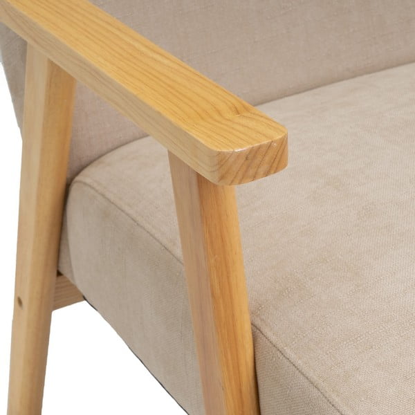 Bež fotelj iz šenilje Vintage – Casa Selección-image-1