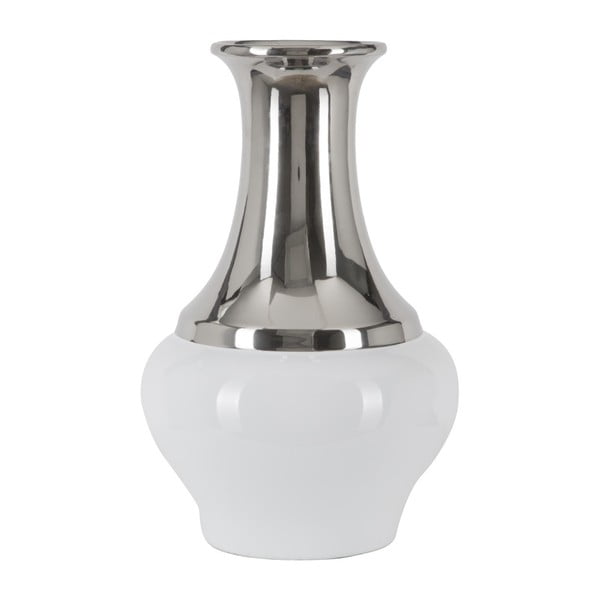 Bela in srebrna keramična vaza Mauro Ferretti Convex