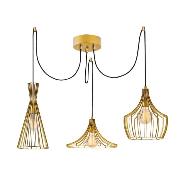 Viseča svetilka v zlati barvi s kovinskim senčilom Mezopotamya – Opviq lights-image-2