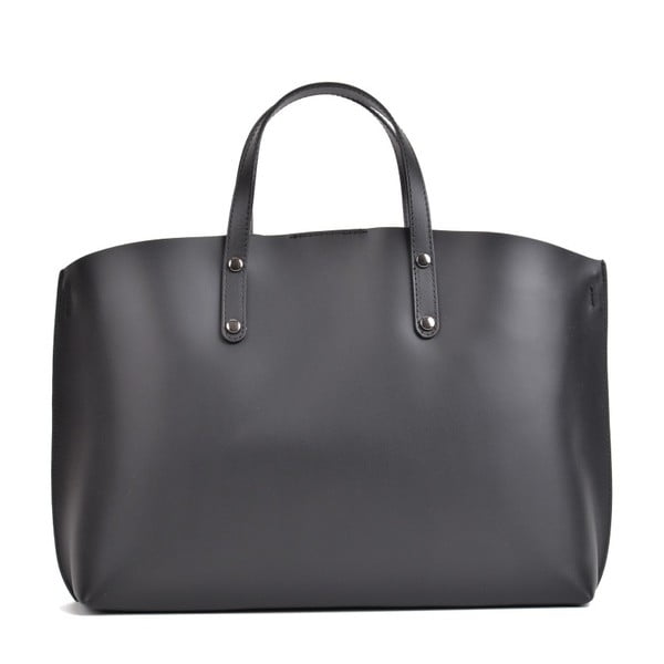 Črna usnjena torbica Mangotti Torbe Lulia-image-3