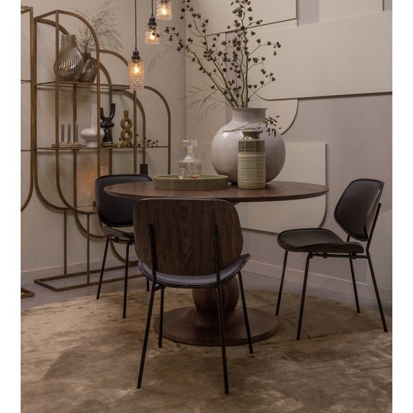 Črni jedilni stoli v kompletu 2 ks iz umetnega usnja Close In – WOOOD-image-1