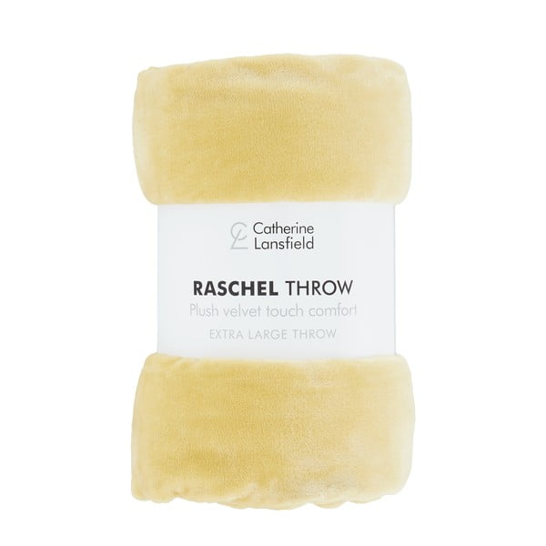 Rumeno pregrinjalo 200x240 cm Raschel - Catherine Lansfield-image-2