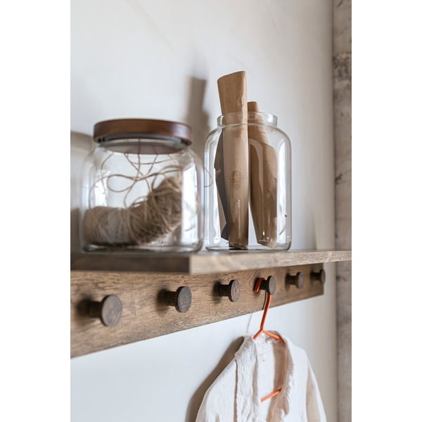 Rjav stenski obešalnik iz masivnega hrasta s polico 90 cm Showcase – Mette Ditmer Denmark-image-4