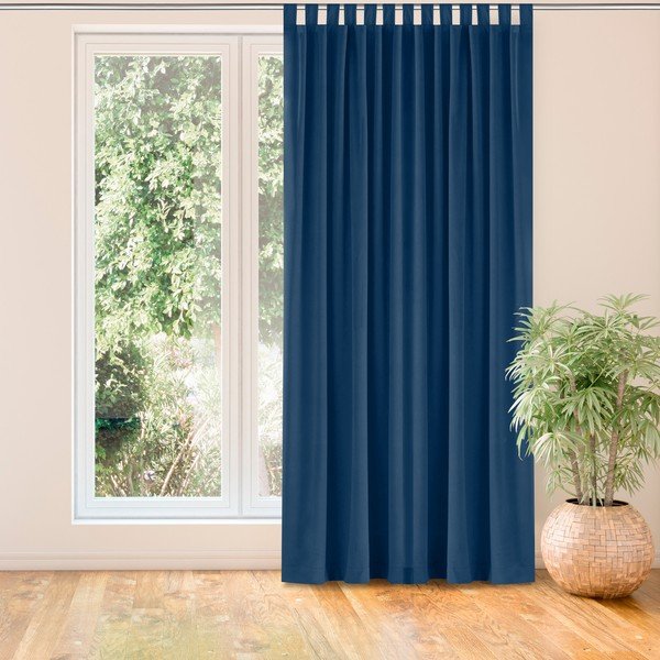 Temno modra zavesa 200x245 cm Vila - Homede-image-1