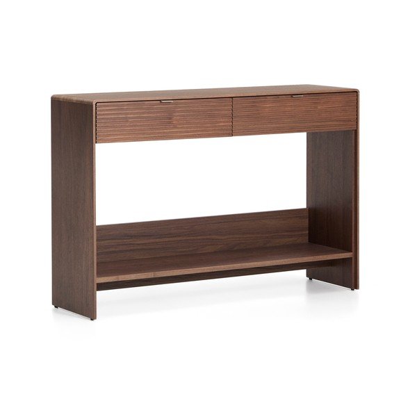 Komoda v orehovem dekorju v temni naravni barvi 120x81x35 cm Norlen – Kave Home