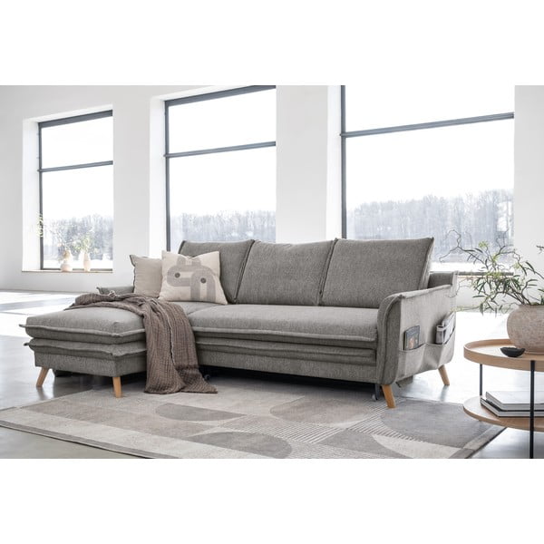 Siva raztegljiva kotna sedežna garnitura (levi kot) Charming Charlie – Miuform-image-3