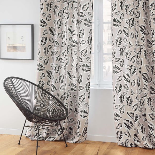 Črno-bež zavesa 140x260 cm Alma – douceur d'intérieur-image-3