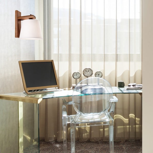 Temno rjava stenska svetilka ø 20 cm Aida – LAMKUR-image-3