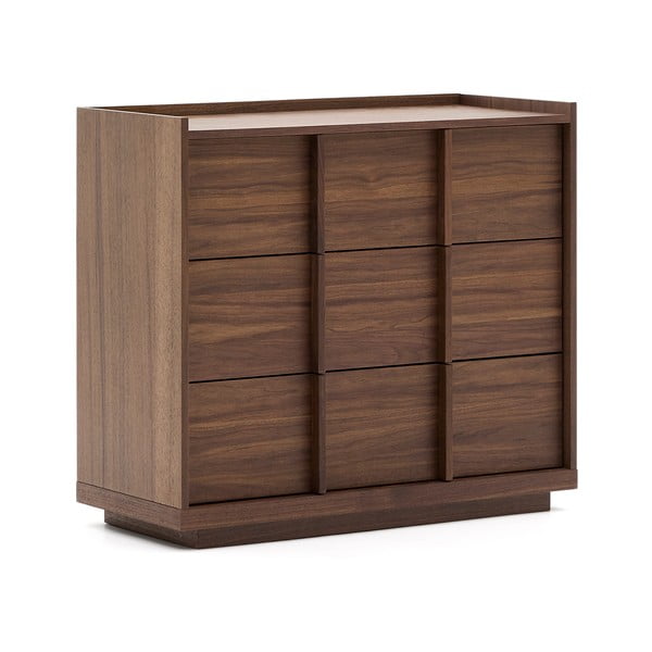 Rjava komoda v orehovem dekorju 100x78x50 cm Onix – Kave Home-image-3