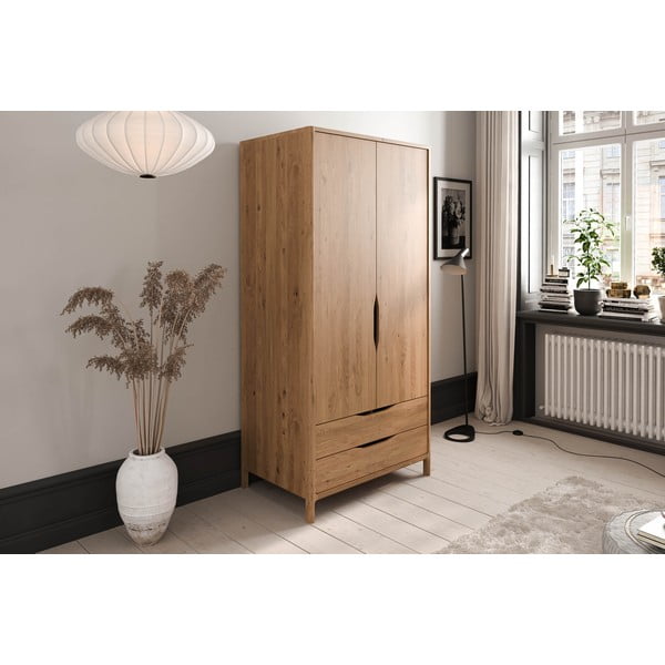 Garderobna omara iz masivnega hrasta 96x188 cm Twig – The Beds-image-3