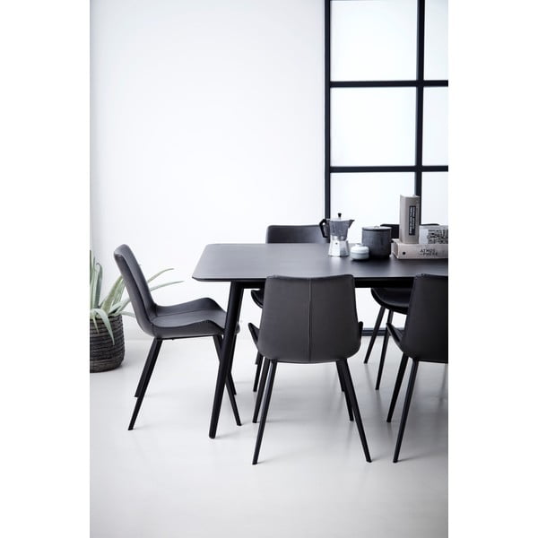 Črn jedilni stol iz usnja DAN-FORM Denmark Hype-image-3