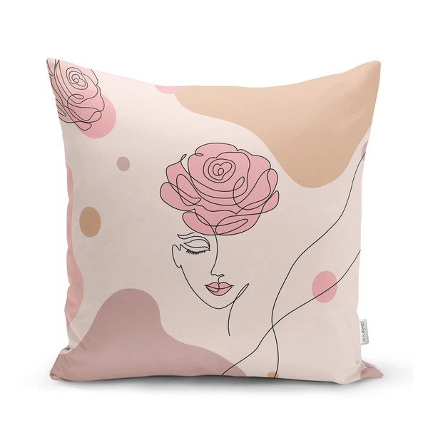 Komplet 4 dekorativnih prevlek za vzglavnik Minimalist Cushion Covers Draw Art Women, 45 x 45 cm-image-4