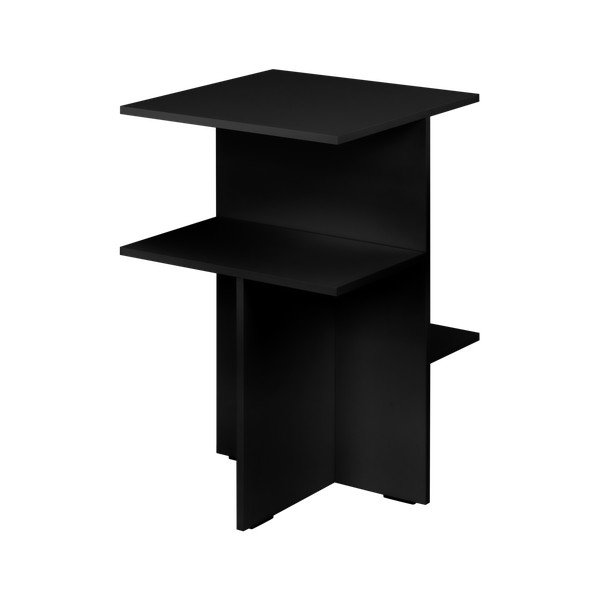 Črna nočna omarica s policami Atik – noo.ma-image-4