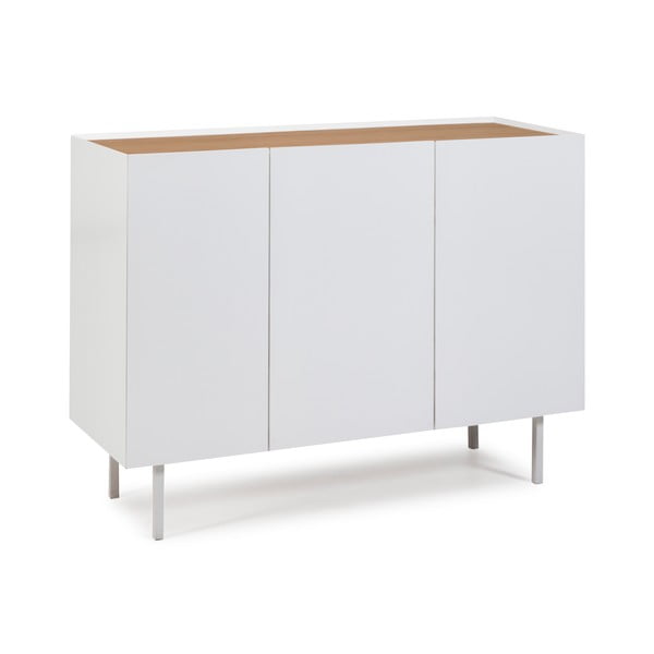 Bela nizka komoda v hrastovem dekorju 110x85 cm Arista – Teulat-image-2