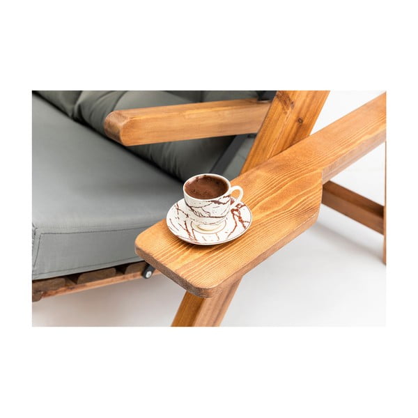 Siva vrtna gugalnica iz masivnega lesa Galata – Floriane Garden-image-4