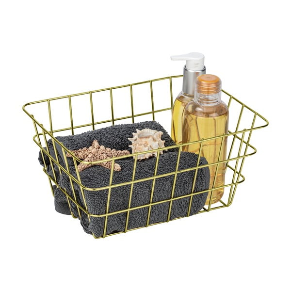 Kovinska košara za shranjevanje v zlati barvi Wenko Viana-image-4