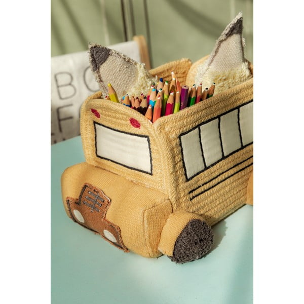 Oker rumena tekstilna otroška škatla za shranjevanje 22x19x15 cm School Bus – Lorena Canals-image-2