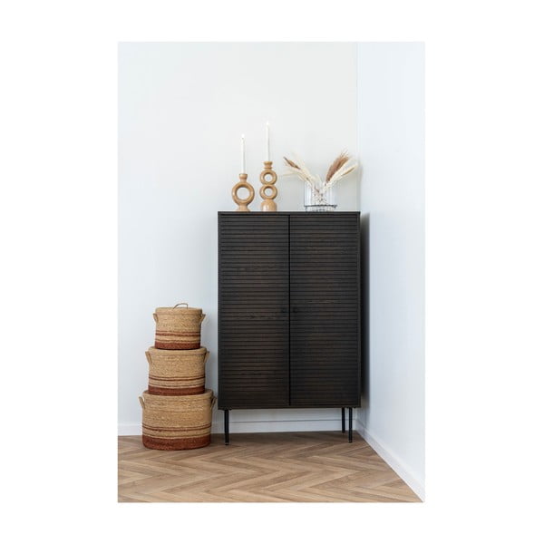 Temno rjava omarica v hrastovem dekorju 80x130 cm Kyoto – House Nordic-image-2