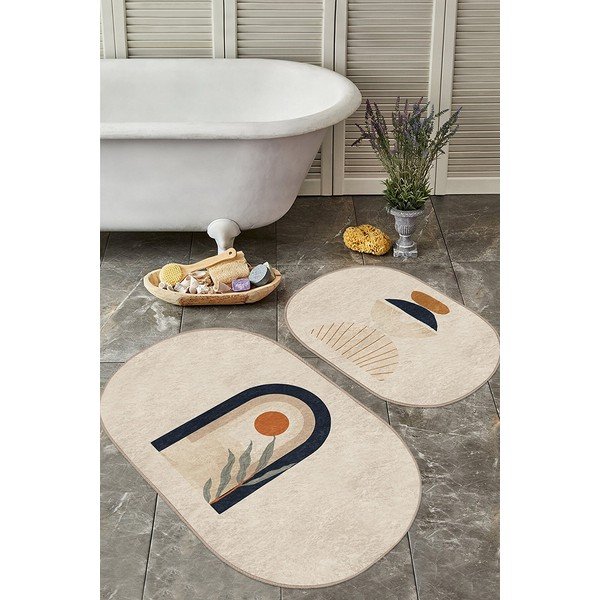 Bež kopalniške preproge v kompletu 2 ks 60x100 cm – Mila Home-image-2