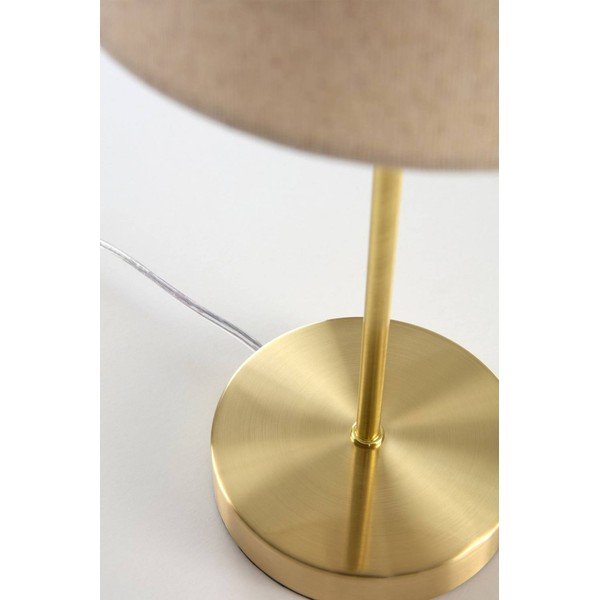 Bež/medeninasta tekstilna namizna svetilka (višina 39 cm) Lasse – Jotex-image-4