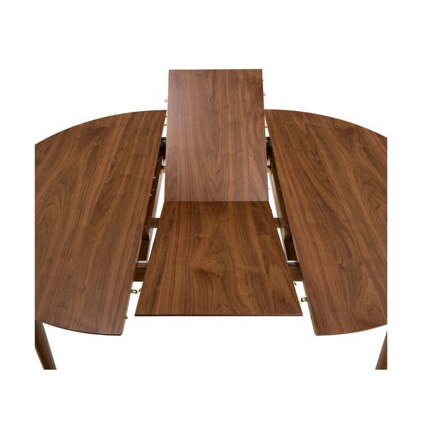 Okrogla raztegljiva jedilna miza z dodatno ploščo v orehovem dekorju ø 115 cm Montreux – Actona-image-4