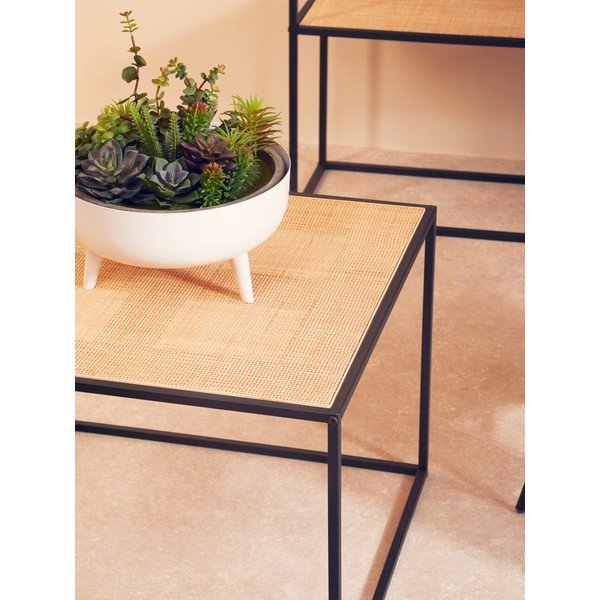 Klubska mizica iz ratana v naravni barvi 60x60 cm Depok – Premier Housewares-image-2