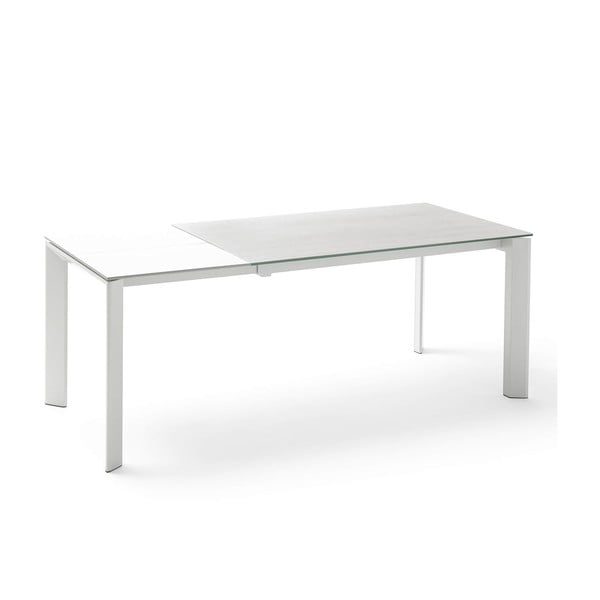 Sivo-bela zložljiva jedilna miza Lisa Snow, dolžina 140/200 cm
