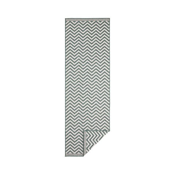 Zelena in krem obojestranska visoko odporna tekalna plast Bougari Twin Supreme Mismo, 80 x 350 cm