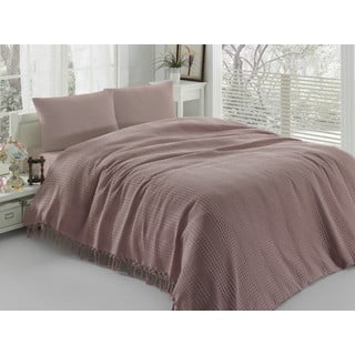 Svetlo rožnato posteljno pregrinjalo Pique, 220 x 240 cm