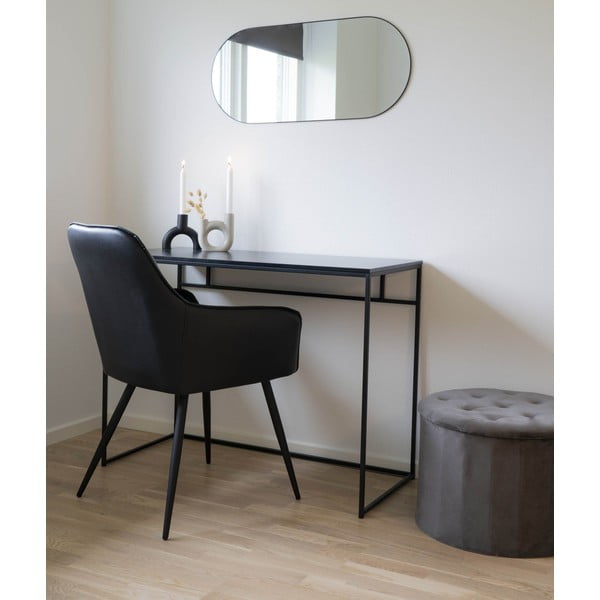 Črni oblazinjeni jedilni stoli v kompletu z nasloni za roke 2 ks Harbo – House Nordic-image-1