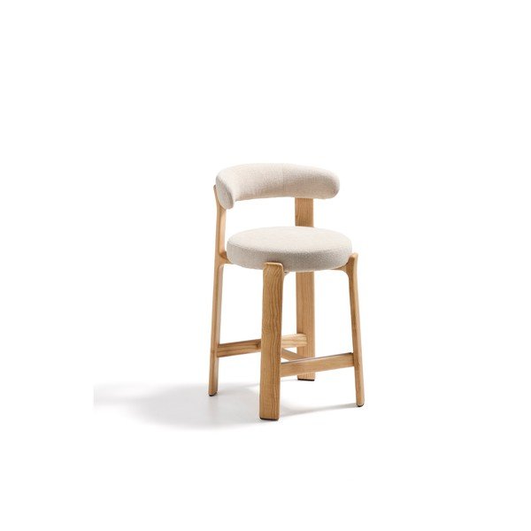 Barski stol iz masivnega jesena v bež in svetli naravni barvi (višina sedeža 65 cm) Granite – Kave Home