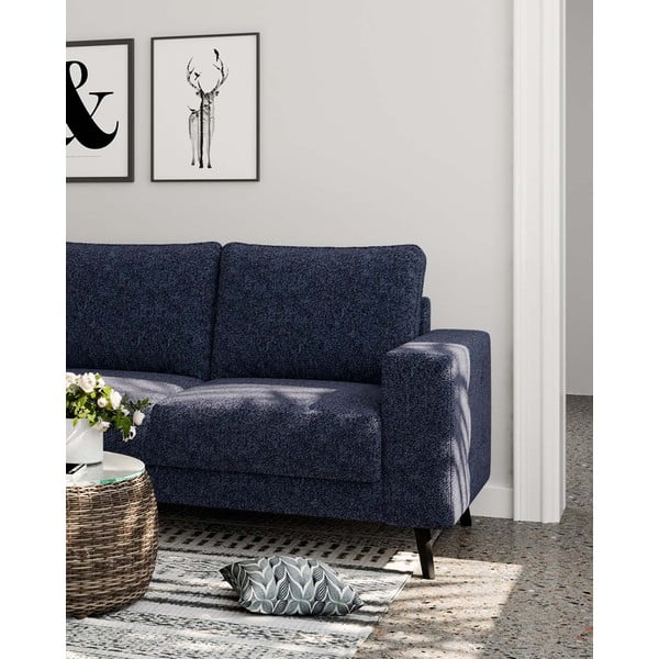 Temno modra kotna sedežna garnitura (levi kot) Fynn – Ghado-image-4