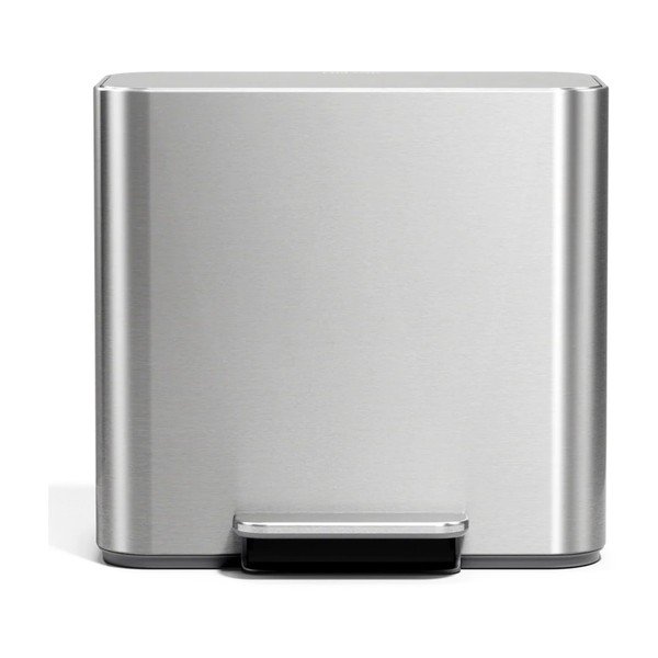 Koš za smeti za ločevanje odpadkov/s pedalom iz nerjavečega jekla v mat srebrni barvi 15 l Dual Mini – simplehuman-image-3
