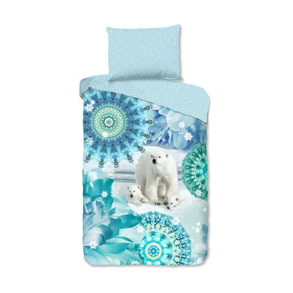 Modra enojna flanelna posteljnina 140x200 cm Seppo – HIP