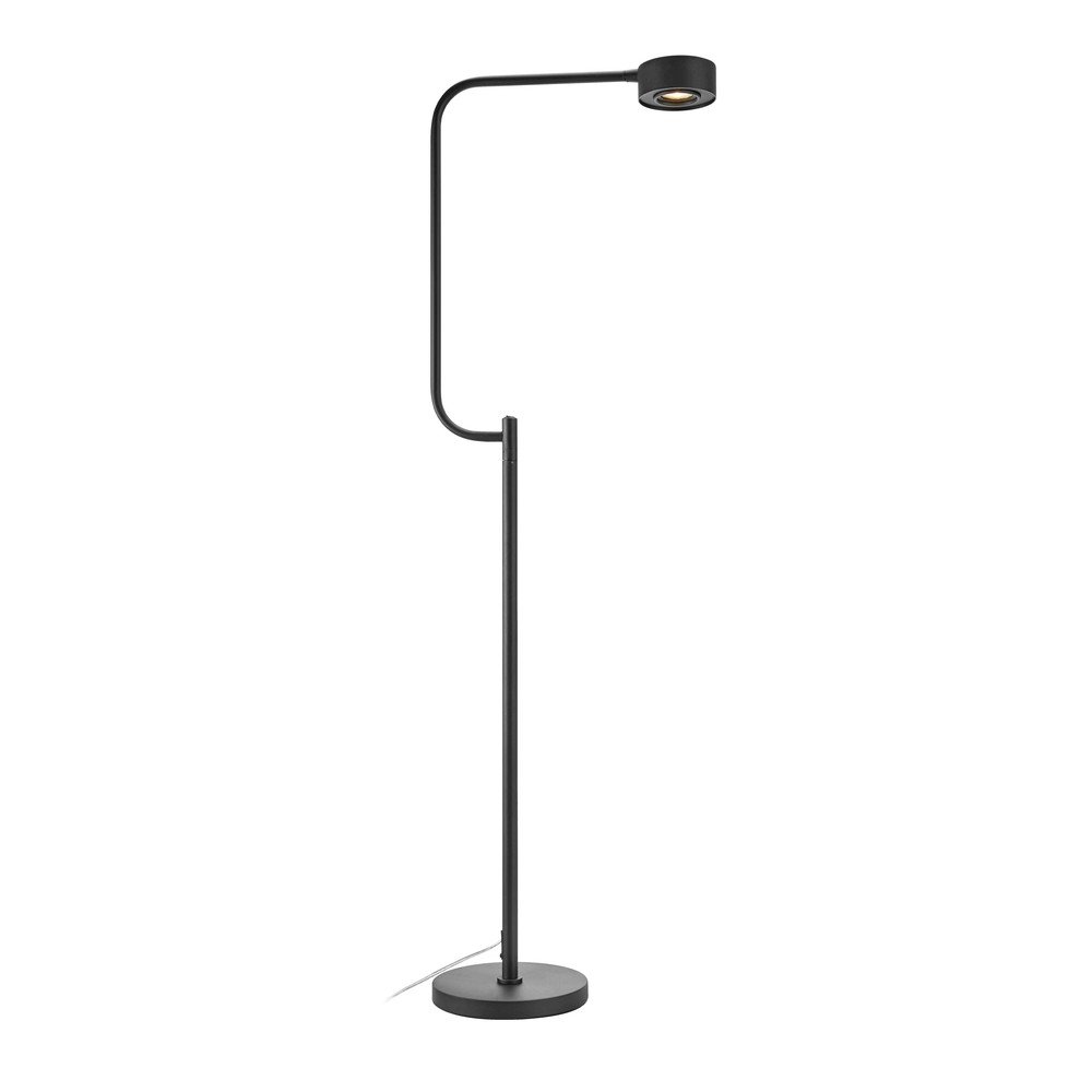 Črna LED zatemnitvena stoječa svetilka s kovinskim senčilom (višina 130 cm) Hugo
