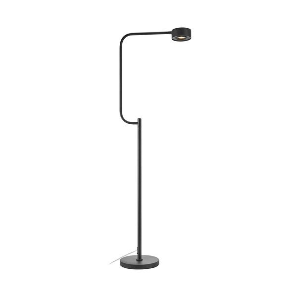 Črna LED zatemnitvena stoječa svetilka s kovinskim senčilom (višina 130 cm) Hugo – Markslöjd