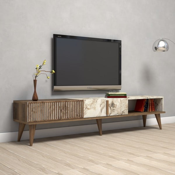 TV omarica v marmornem dekorju v naravni barvi 180x40 cm Milan – Kalune Design-image-3