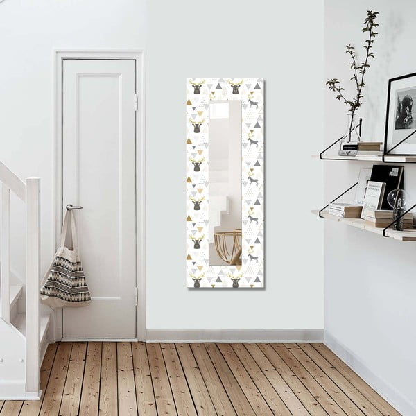 Stensko ogledalo z lesenim okvirjem 40x120 cm – Wallity-image-1