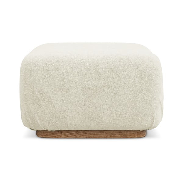 Kremno bel modularni otoman iz tkanine bouclé Ailani – Makamii