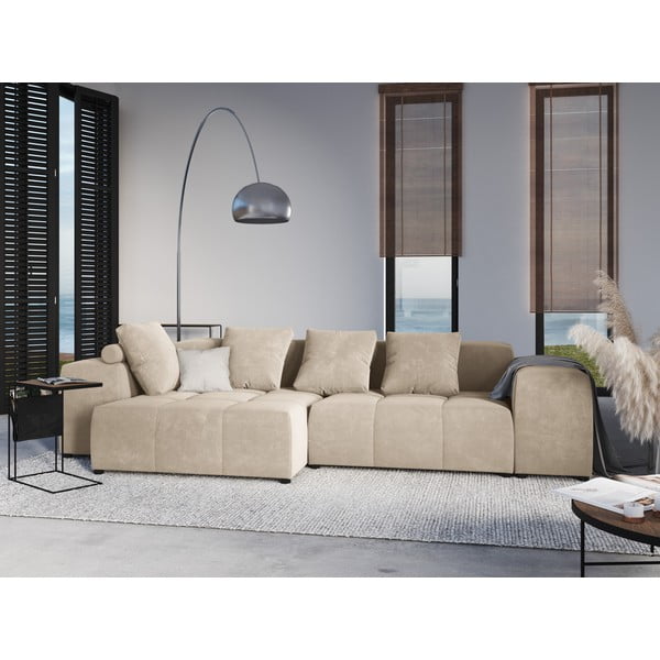 Bež žametna blazina za modularni kavč Rome Velvet - Cosmopolitan Design -image-3