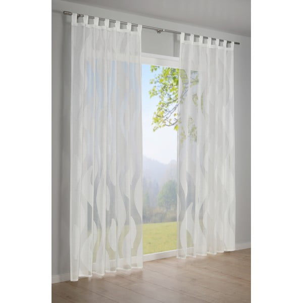 Bela prosojna zavesa 245x140 cm Scherli - Gardinia-image-1