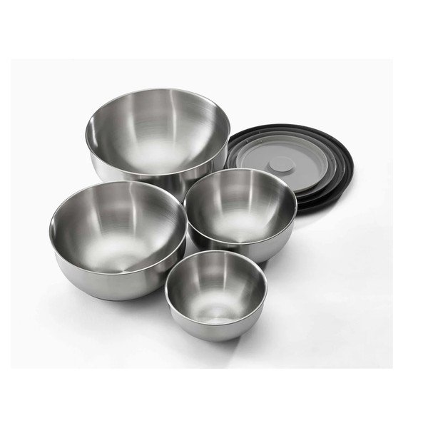 Sklede v kompletu 4 ks iz nerjavečega jekla v srebrni barvi ø 28,5 cm Nest Prep&Store – Joseph Joseph-image-3