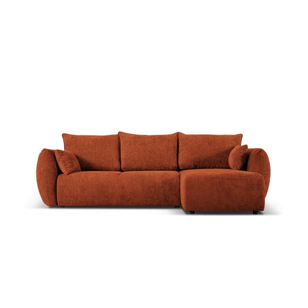 Oranžna kotna sedežna garnitura (desni kot) Matera – Cosmopolitan Design