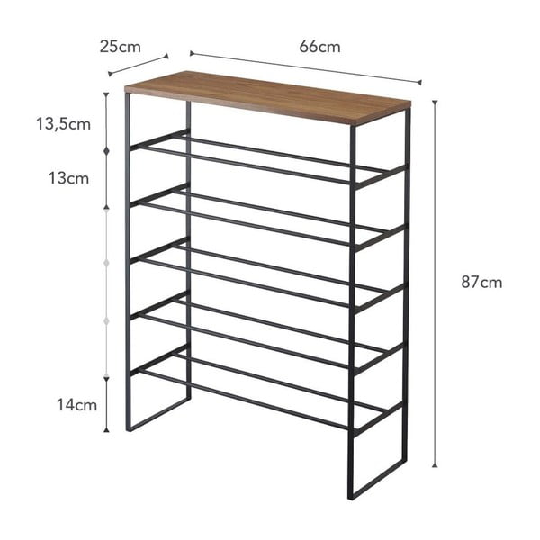Črna kovinska omarica za čevlje Tower – YAMAZAKI-image-4