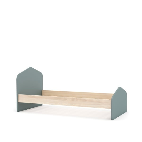 Otroška postelja v borovem dekorju z letvenim dnom 90x190 cm v naravni barvi/prašno zelena Estefania – Marckeric